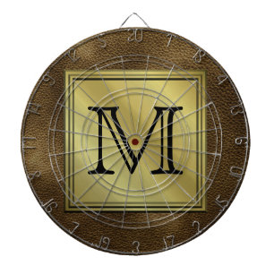 Printed Custom Monogram Image. Brown. Dartboard