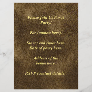 Printed Custom Monogram Image. Brown. Invitation