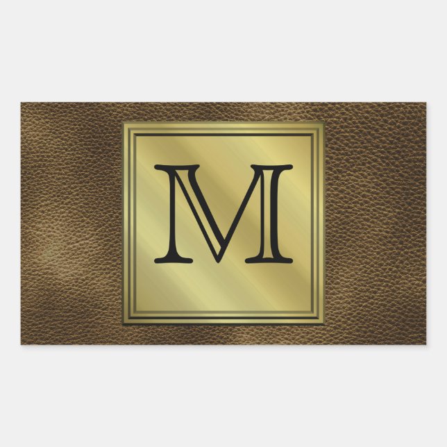 Printed Custom Monogram Image. Brown. Sticker (Front)