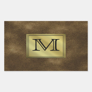 Printed Custom Monogram Image. Brown. Sticker