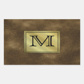 Printed Custom Monogram Image. Brown. Sticker