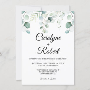 Printed Eucalyptus Wedding Invitations
