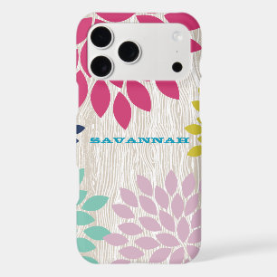 Printed Faux Wood Pattern Chrysanthemum Floral