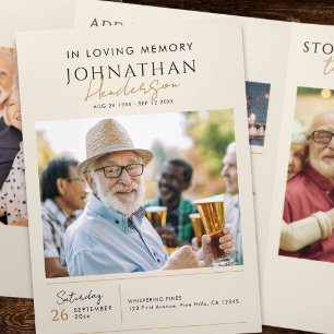 Printed Funeral Photo Collage Memorial Tri-Fold Programme