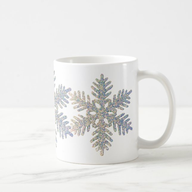 Printed Glittery Snowflake Coffee Mug (Right)