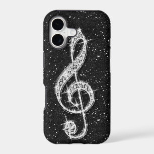 Printed Glitzy Sparkly Diamond Music Note