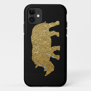 printed gold colour rhino iPhone 11 case