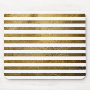 printed golden colour stripes mouse pad
