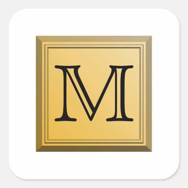Printed image of a custom monogram design. square sticker (Front)