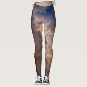 PRINTED Leggings BLUE SKY WITH CLOUDS