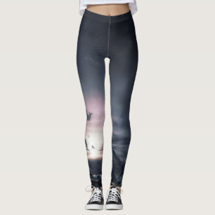 PRINTED Leggings EVENING SKY AND CLOUDS