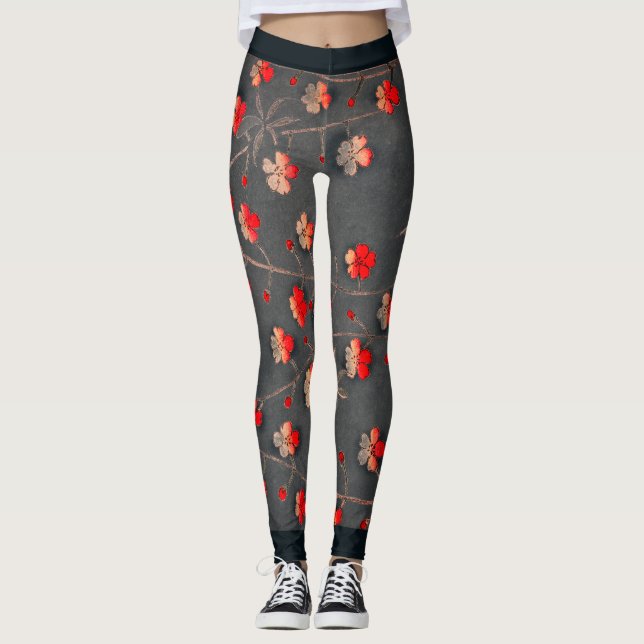 Printed Leggings JAPANESE flowers (Front)