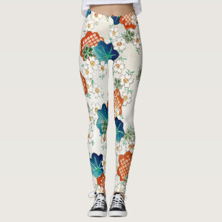 PRINTED LEGGINGS JAPANESE PATTERN FLOWERS
