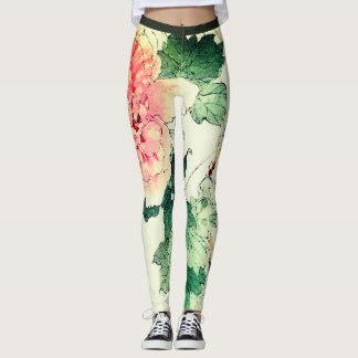 PRINTED LEGGINGS JAPANESE PRINT OF FLOWER
