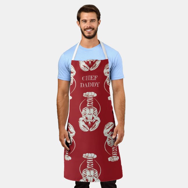 Printed Lobster Personalized All-Over Print Apron (Worn)