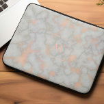 Printed Marble and Rose Gold Monogram Laptop Sleeve<br><div class="desc">Trendy and stylish marble and gold texture personalized design.</div>
