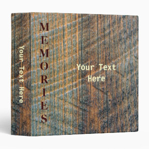Printed Old Barn Wood Pattern Personalized Binder
