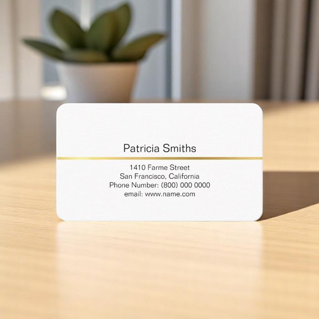 Printed on Front Side Only Gold Stripe  Business Card (Creator Uploaded)