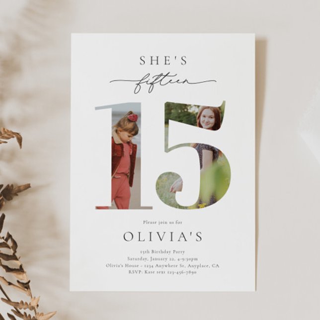 Printed Photo 15th Birthday Invitation (Creator Uploaded)