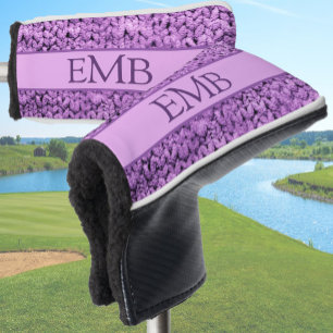 Printed Purple Knit Design Custom Monogram Ladies Golf Head Cover