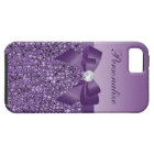 Printed Purple Sequins, Bow & Diamond