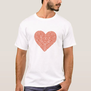 Printed Rhinestone Sparkling Heart T-Shirt