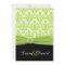 PRINTED RIBBON Black, Green Damask Wedding Invite