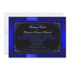 PRINTED RIBBON Blue, Black Floral Wedding Invite