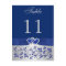 PRINTED RIBBON Blue, Silver Table Number Postcard