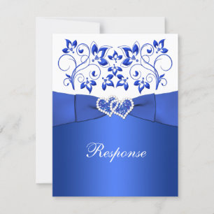 PRINTED RIBBON Blue, White Floral, Hearts RSVP
