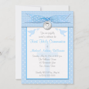 PRINTED RIBBON First Holy Communion Invitation