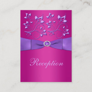PRINTED RIBBON Fuchsia Purple Enclosure Card