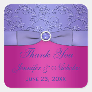 PRINTED RIBBON Fuchsia, Purple Wedding Sticker