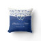 PRINTED RIBBON/JEWELS Blue, White Wedding Pillow