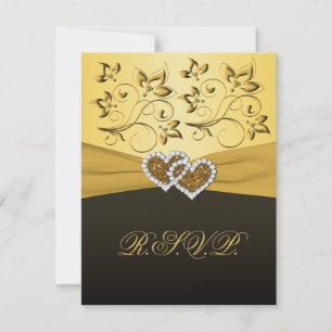 PRINTED RIBBON Joined Hearts RSVP Card
