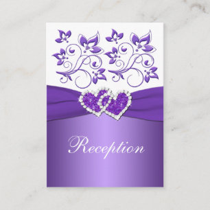 PRINTED RIBBON Purple White Floral Enclosure Card