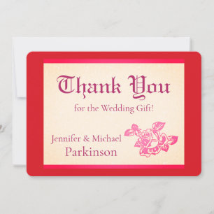 Printed Rose Thank You Card