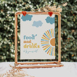 Printed Sun Party Food and Drinks Sign<br><div class="desc">8x10 Sun Party Food and Drinks Sign. This sign will be printed onto 8.5x11" heavy white cardstock paper. You will trim off white border to get the 8x10" size. You can frame the sign or display however you would like.</div>