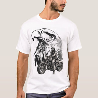 Printed T-shirt theme Biker and Native spirit