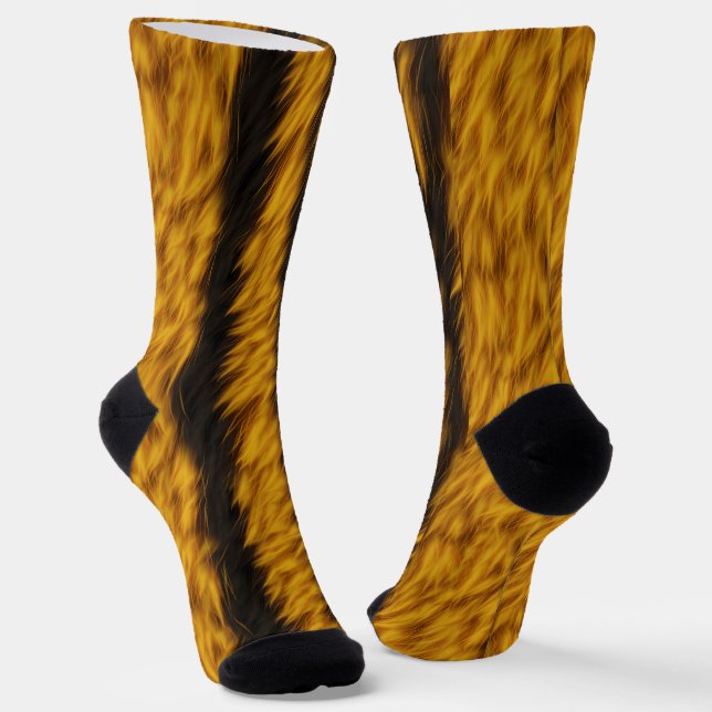 Printed Tiger Fur Socks (Angled)