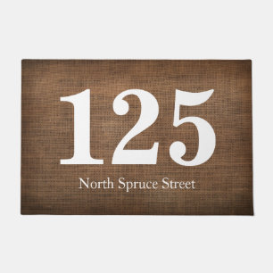Printed Woven Texture Street Address Personalized Doormat