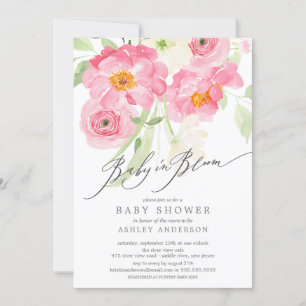 Printemps Blossoms Baby In Bloom Invitation