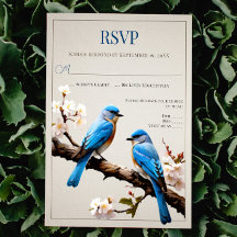 Printemps Bluebirds Mariage RSVP