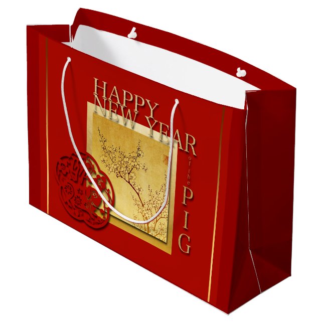 Printemps Chinois Cochon Nouvel An 2019 Grand sac  (Dos Angle)