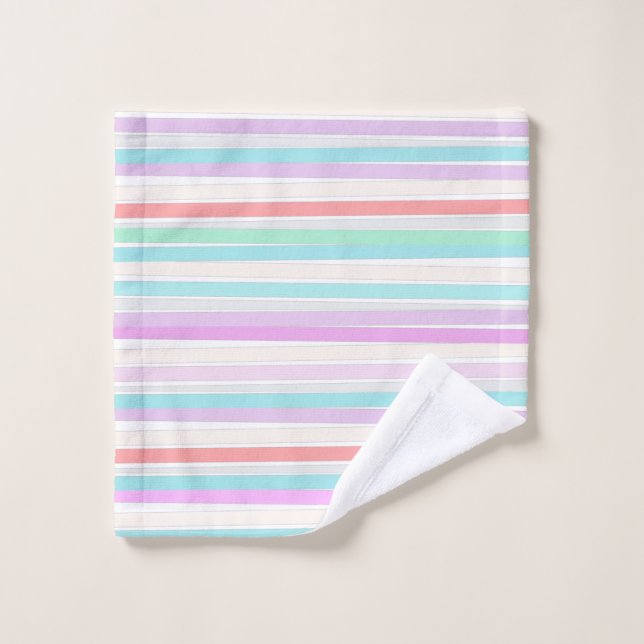 Printemps couleurs d'été en rayures (Gant de toilette)
