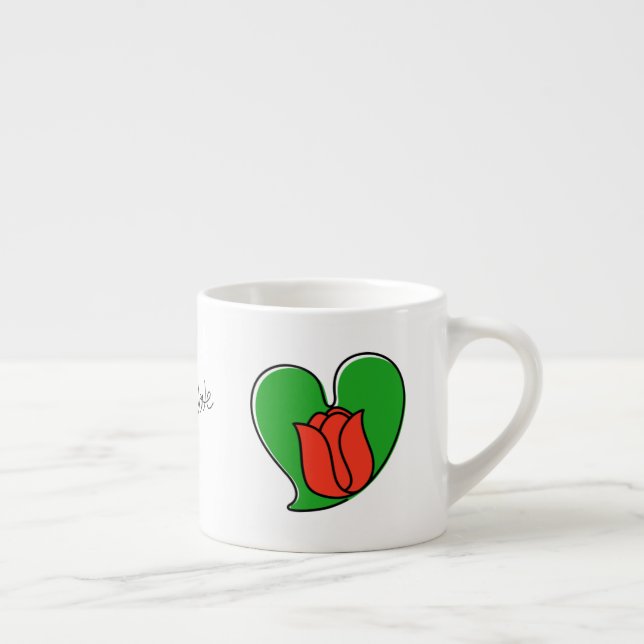 Printemps en amour - Tasse à expresso Tulipes Roug (Droite)