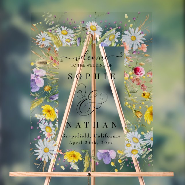 Printemps Été Fleur sauvage Beige Boho Bienvenue (Neutre)