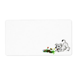 Printemps éveillé, chiot avec papillon