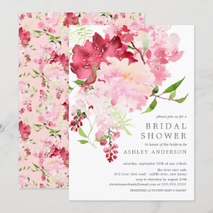 Printemps fleurit Floral nuptiale Invitation de do