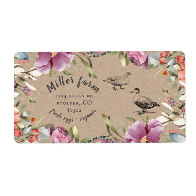 printemps floral rustique script canard oeuf carto (Devant)